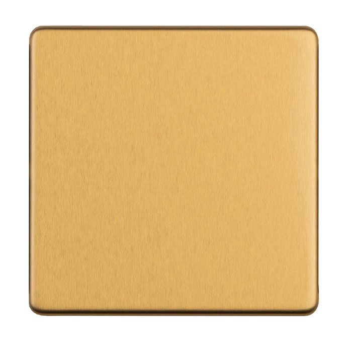 Eurolite Concealed 3mm Single Blank Plate - Satin Brass