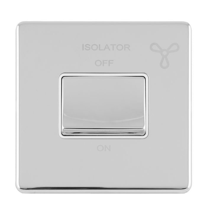 Eurolite Concealed 3mm 6Amp Fan Isolator Switch - Polished Chrome