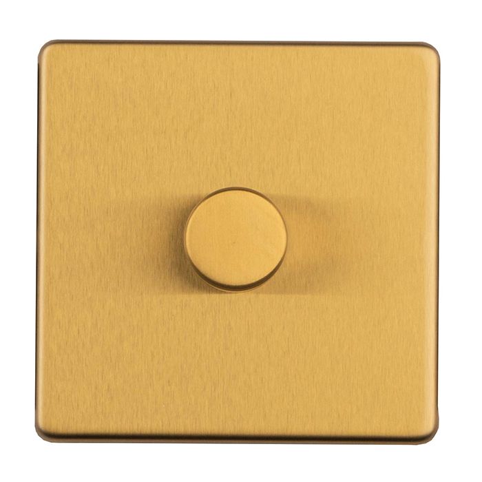 Eurolite Concealed 3mm 1 Gang Dimmer - Satin Brass