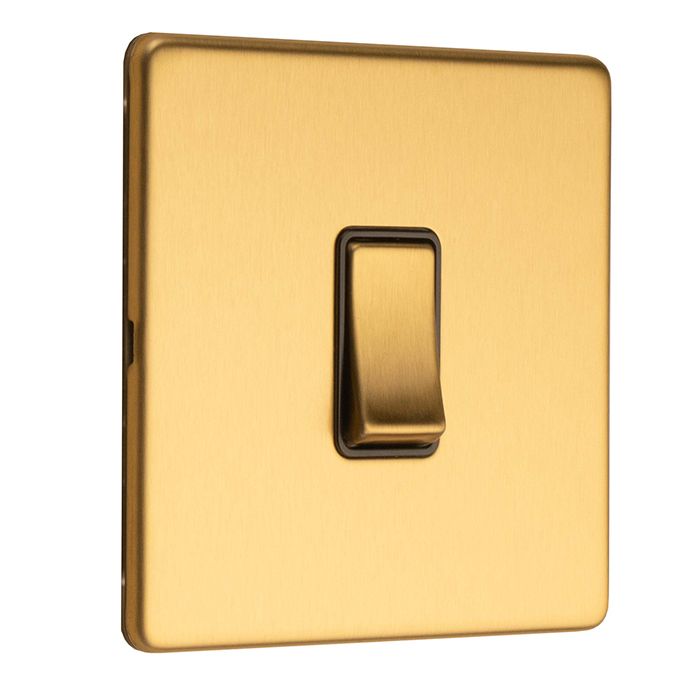 Eurolite Concealed 3mm 1 Gang 10Amp 2 Way Switch - Satin Brass