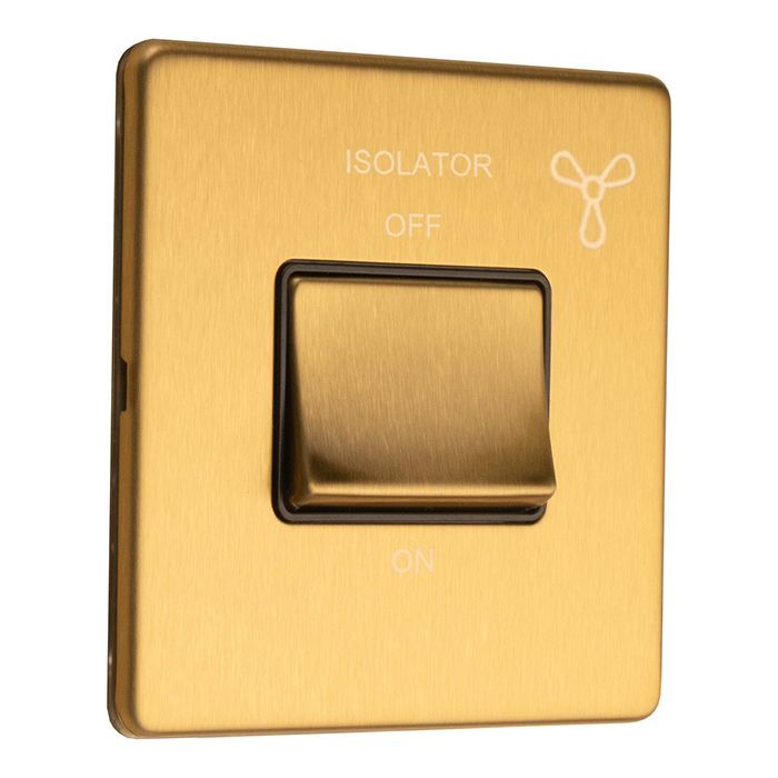 Eurolite Concealed 3mm 6Amp Fan Isolator Switch - Satin Brass
