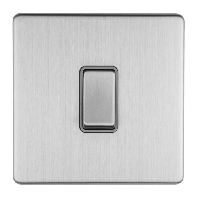 Eurolite Concealed 3mm 1 Gang Intermediate Switch - Stainless Steel