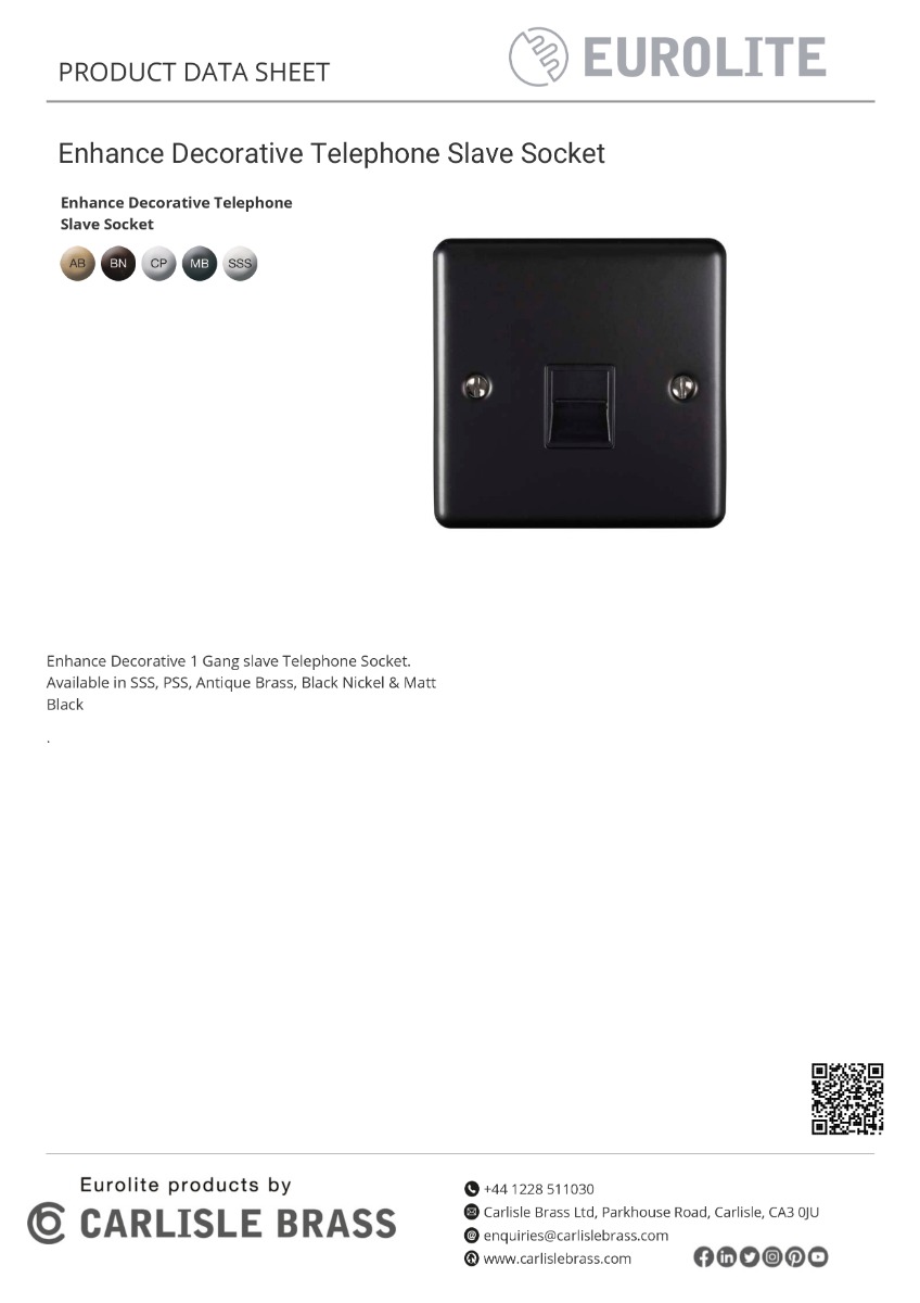 Eurolite Enhance Decorative Telephone Slave - Satin Stainless