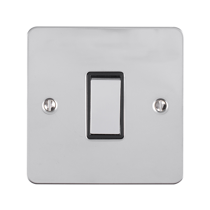 Eurolite Pss1Sw 1 Gang 10Amp 2Way Switch Round Edge Polished Stainless Steel Plate Matching Rocker