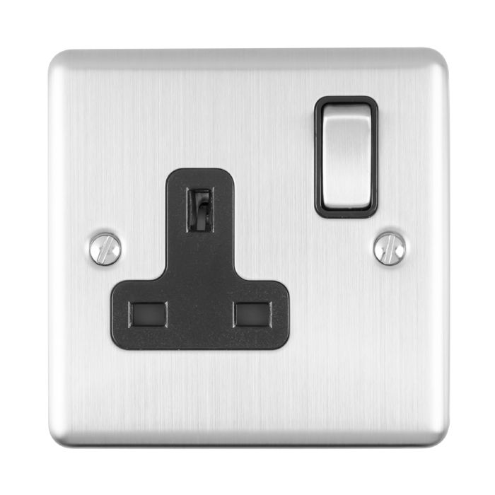 Eurolite Enhance Decorative 1 Gang Socket - Satin Stainless