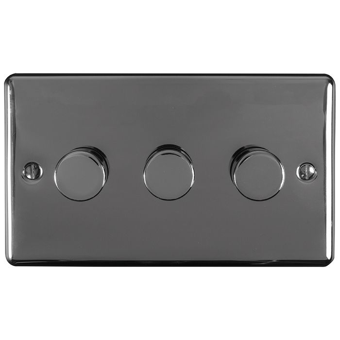 Eurolite Enhance Decorative 3 Gang Dimmer - Black Nickel