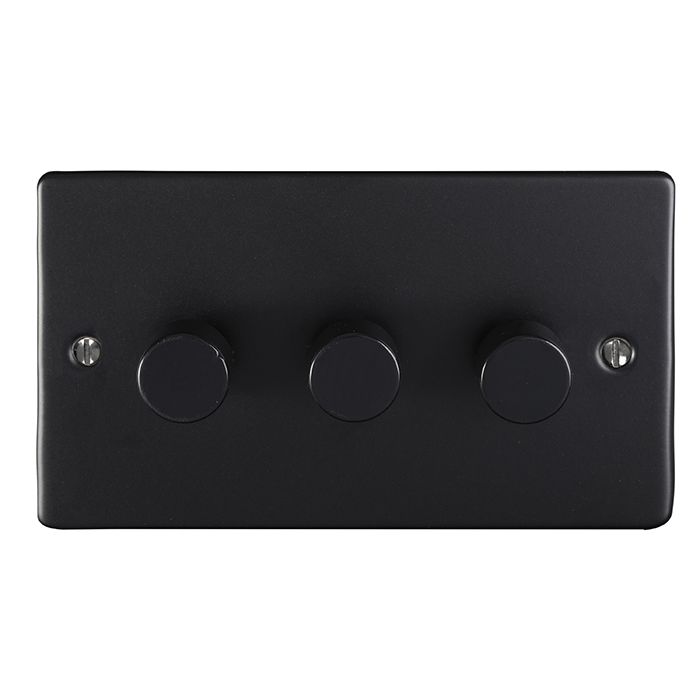 Eurolite Enhance Decorative 3 Gang Dimmer - Matt Black