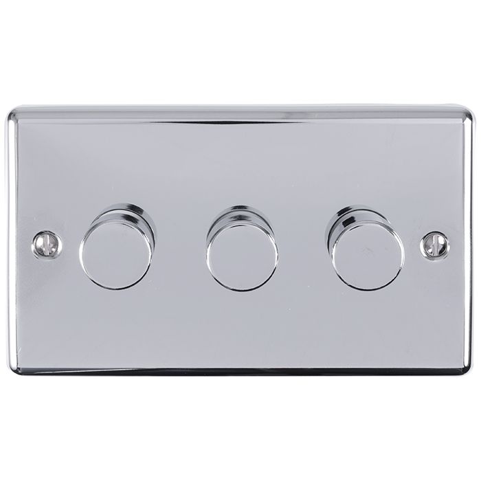 Eurolite Enhance Decorative 3 Gang Dimmer - Polished Chrome
