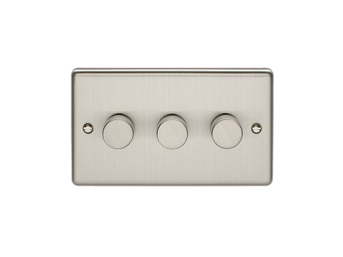 Eurolite Enhance Decorative 3 Gang Dimmer - Satin Stainless