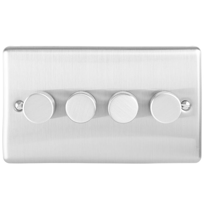 Eurolite Enhance Decorative 4 Gang Dimmer - Satin Stainless