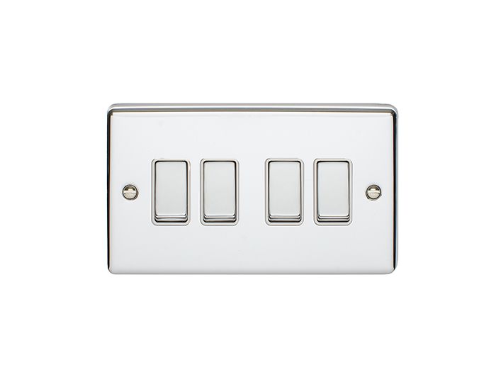 Eurolite Enhance Decorative 4 Gang Switch - Polished Chrome