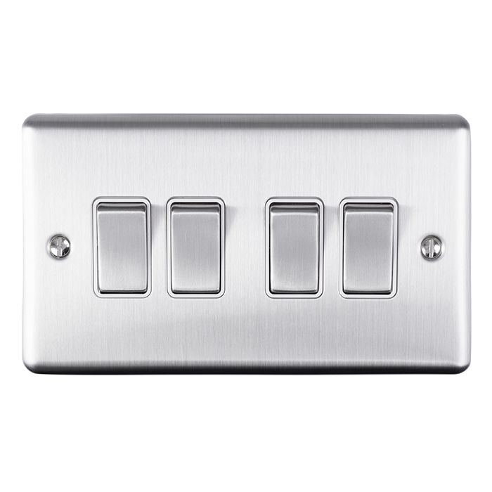 Eurolite Enhance Decorative 4 Gang Switch - Satin Stainless