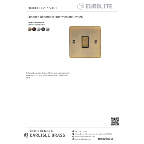 Eurolite Enhance Decorative Intermediate Switch - Polished Chrome