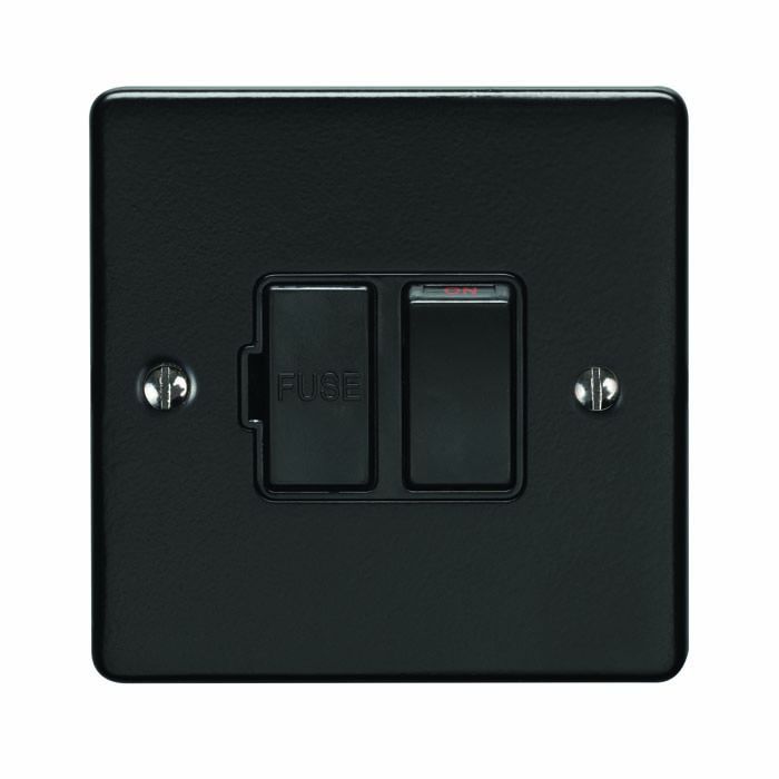Eurolite Enswfmbb 13Amp Dp Switched Fuse Spur Matt Black Enhance Range Black Trim