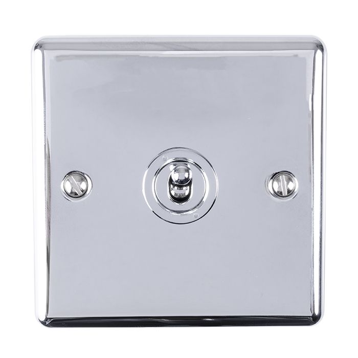 Eurolite Ent1Swpc 1 Gang 10Amp 2Way Toggle Switch Polished Chrome Enhance Range
