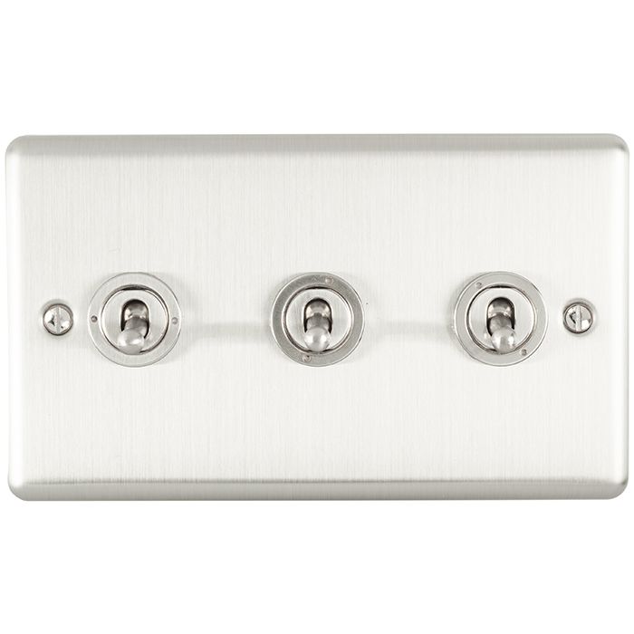 Eurolite Ent3Swss 3 Gang 10Amp 2Way Switch Satin Enhance Range