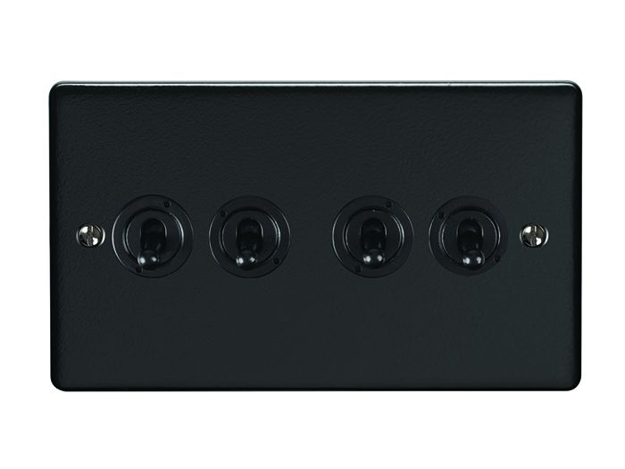 Eurolite Ent4Swmbb 4 Gang Toggle Switch Matt Black Enhance Range