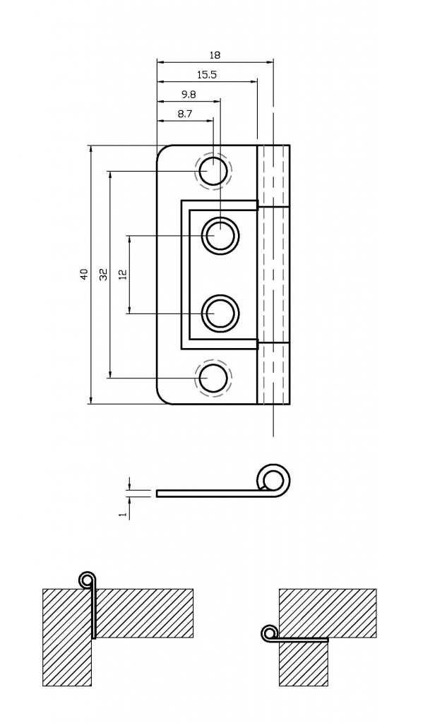 Flush Hinge – 4 Hole