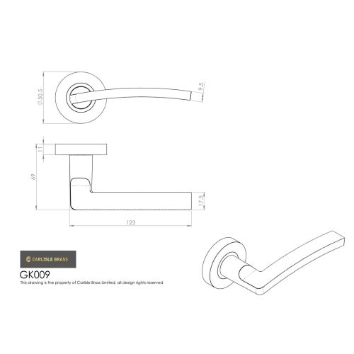 Carlisle Brass GK009SN/INTB Tavira Latch Pack Satin Nickel