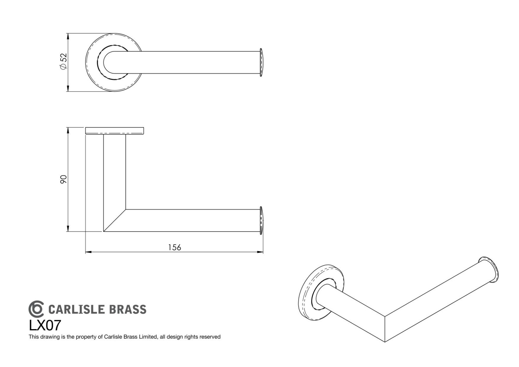 De'Leau LX07MB Deleau Stainless Steel Lavatory Paper Holder G316 Matt Black