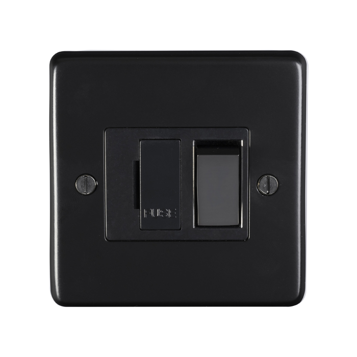 Eurolite Stainless steel Switched Fuse Spur - Matt Black