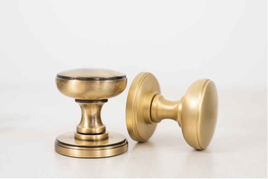 Millhouse Brass Edison Solid Brass Domed Mortice Knob on Concealed Fix Rose - Satin Nickel MH400DMKSN