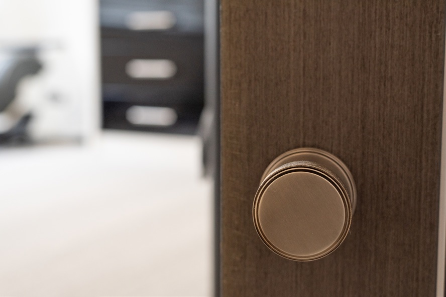 Millhouse Brass Harrison Solid Brass Knurled Mortice Knob on Concealed Fix Rose - Matt Black MH450KSMKMB