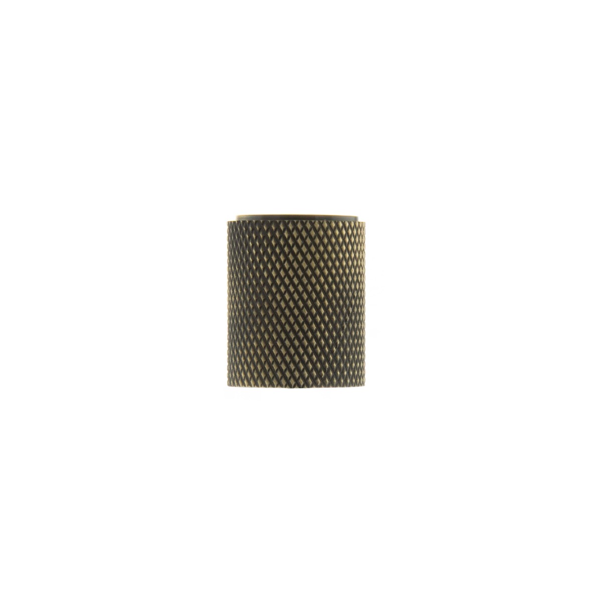 Millhouse Brass Watson Cylinder Knurled Cabinet Knob on Concealed Fix - Antique Brass MHCK1820AB
