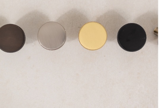 Millhouse Brass Hargreaves Disc Knurled Cabinet Knob on Concealed Fix - Urban Dark Bronze MHCK1935UDB