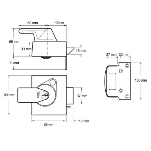 BS2 Max Security BS3621:2007 Nightlatch
