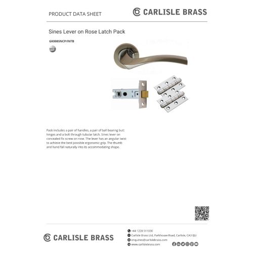 Carlisle Brass Sines Door Pack Satin Nickel/Polished Chrome GK008SNCP/INTB