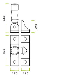 Zoo Hardware Fulton & Bray Brighton Pattern Sash Fastener, Satin Chrome