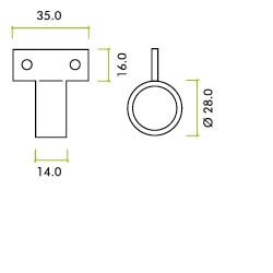 Zoo Hardware Fulton & Bray Vertical Fix Window Sash Ring, Polished Brass