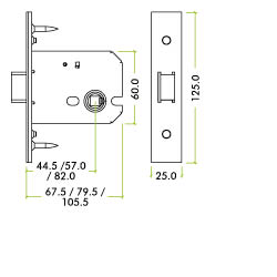 Zoo Hardware Flat Latch (67.5Mm, 79.5Mm Or 105.5Mm), Satin Stainless Steel