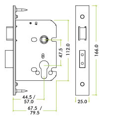 Zoo Hardware Euro Profile Sashlock Satin Stainless Brass Finish - Anti Tarnish