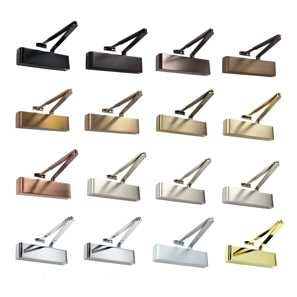 Rutland TS.9205 Door Closer c/w Semi-Radius Cover, Flatbar Armset PVD Brass