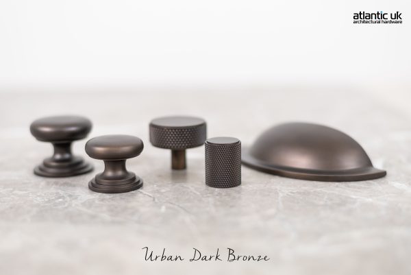 Old English Lincoln Solid Brass Victorian Knob 38mm on Concealed Fix - Urban Dark Bronze OEC1238UDB