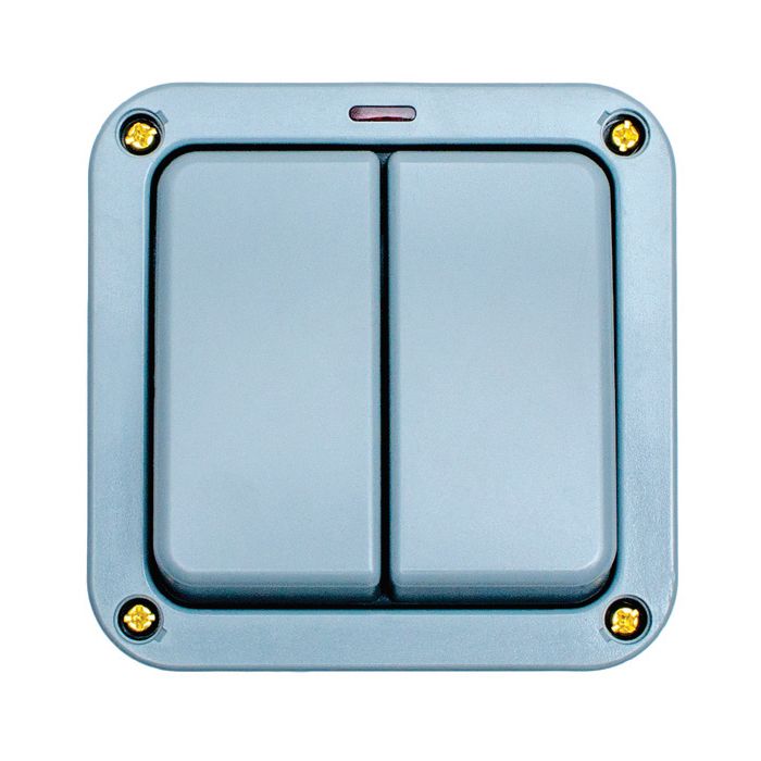 Eurolite Wp3022 20A 2 Gang 2 Way Switch With Neon Ip66