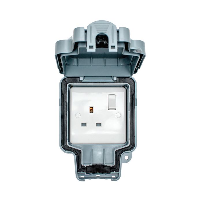 Eurolite Wp4090 13A 1 Gang Weatherproof Outdoor Switched Socket Double Pole Ip66
