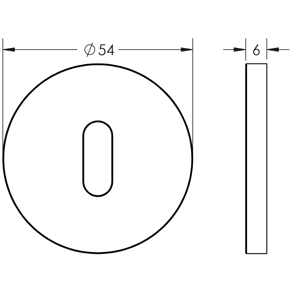 Frelan Hardware CRES Standard Keyway Round Rose Escutcheon