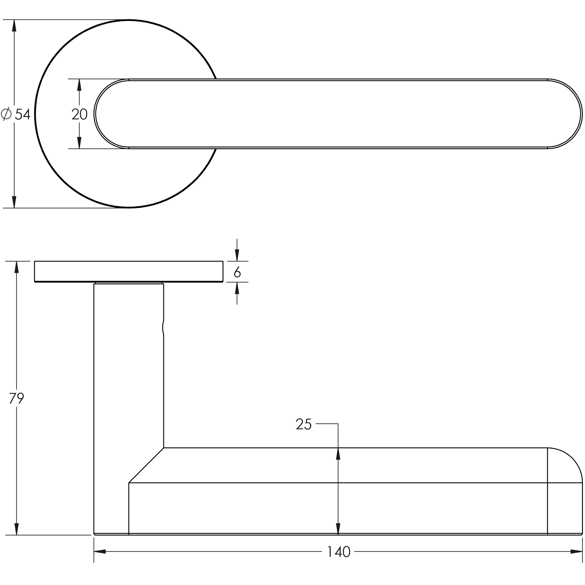 Frelan Hardware CRES CR-101 Door Handle