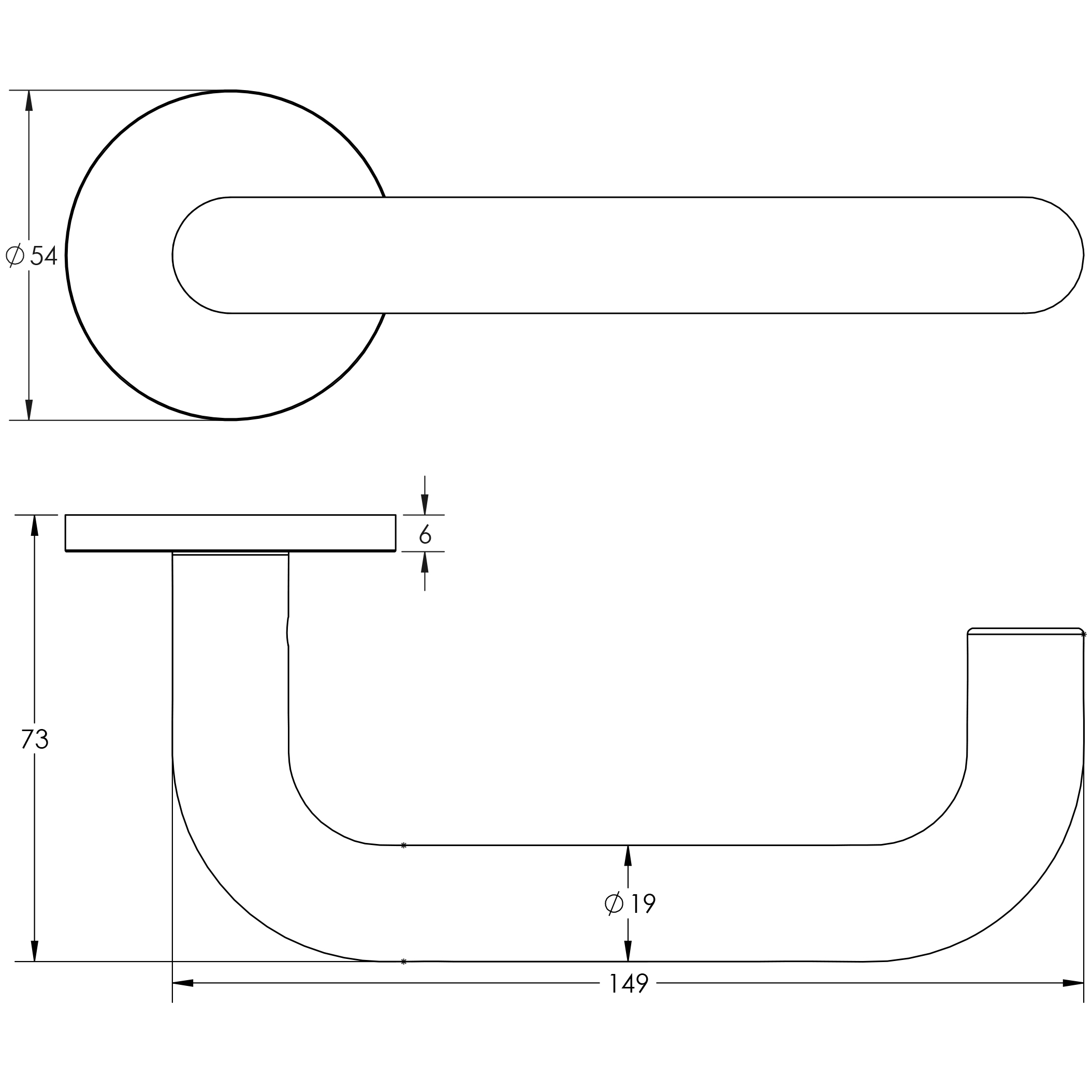 Frelan Hardware CRES CR-106 Rose Door Handle