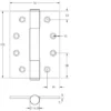 Grade 14 Concealed Bearing Hinges 102x76mm