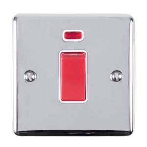 Enhance Decorative 45Amp Switch With Neon Indicator - Single Plate
