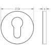 Frelan Hardware CRES Escutcheon 2 Keyway Round Rose Escutcheon