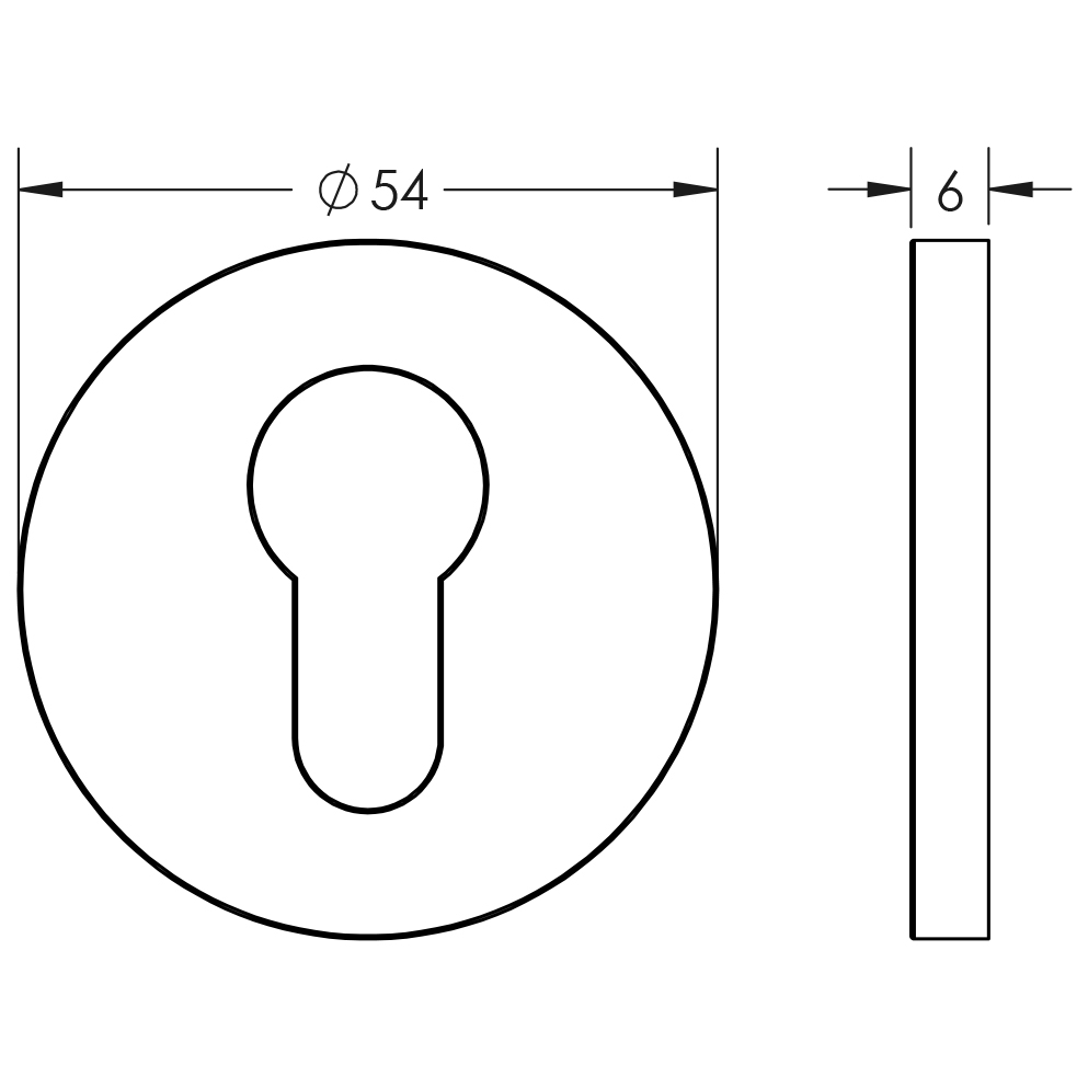 Frelan Hardware CRES Escutcheon 2 Keyway Round Rose Escutcheon