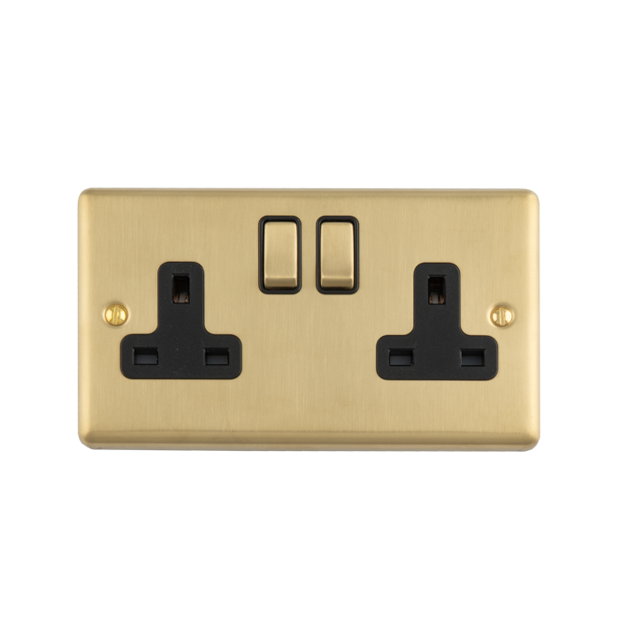 Eurolite Sb2B Double Blank Round Edge Satin Brass Plate