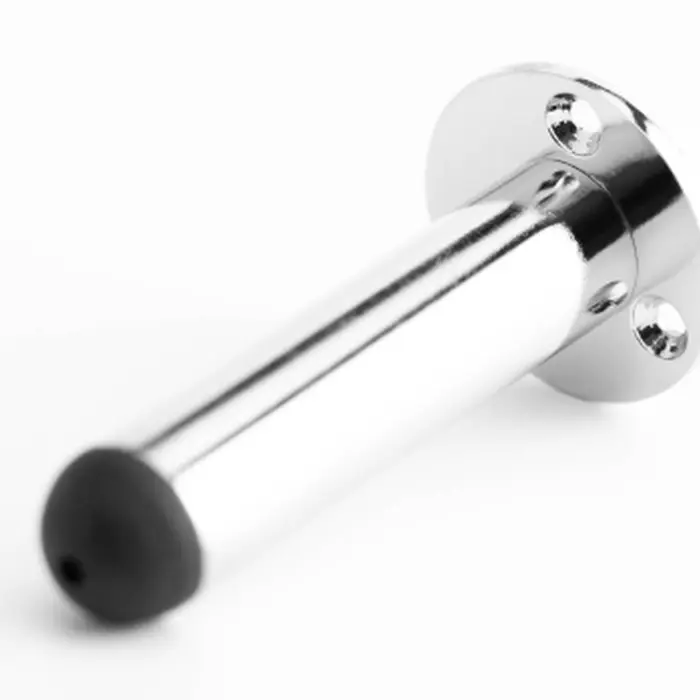 Nero Cylinder Wall Mounted Door Stop on Rose