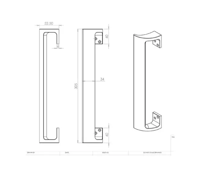 Aluminium Cranked Pull Handles