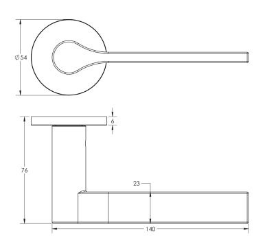 Frelan Hardware CRES CR-105 Rose Door Handle